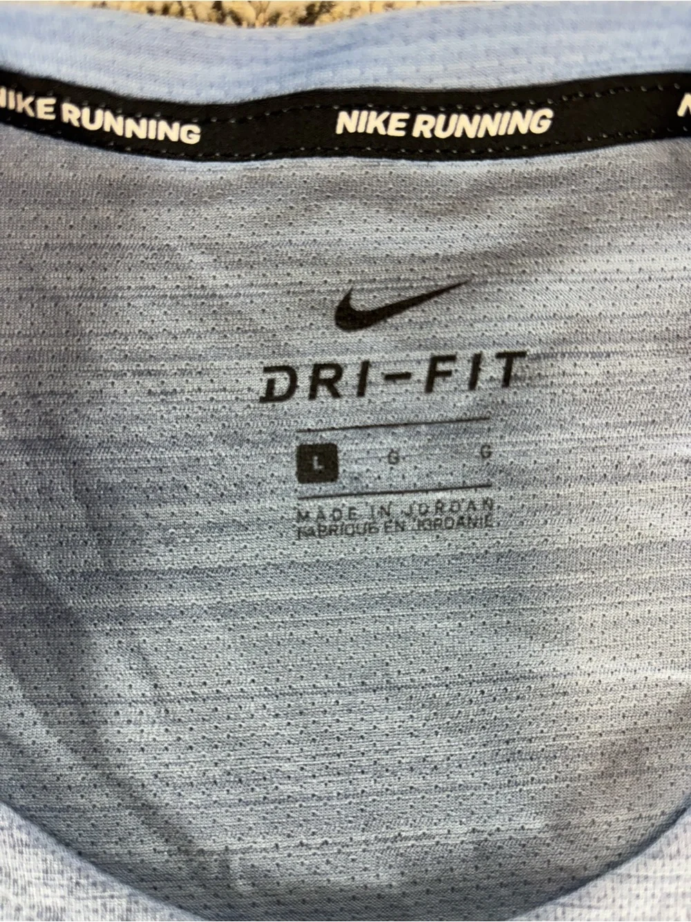 Nike Running Men’s Size Large Light Blue & Gray Dri-Fit Tee